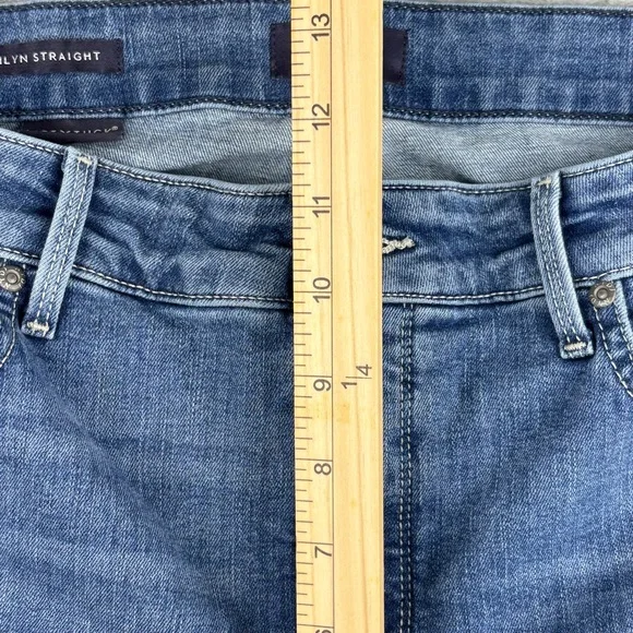 NYDJ Jeans Womens 14 Blue Marilyn Straight Lift Tuck Denim Stretch Medium Wash - Picture 12 of 14